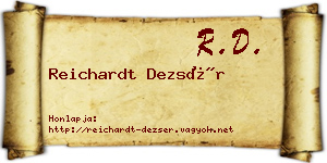 Reichardt Dezsér névjegykártya